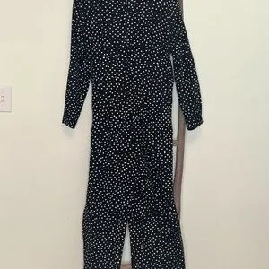 Long Tall Sally Navy Dot Jumpsuit Size 14